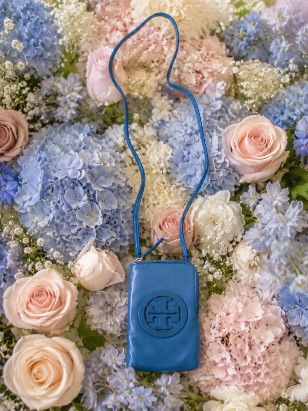 Tory Burch Charlie Phone Crossbody in Cornflower Blue